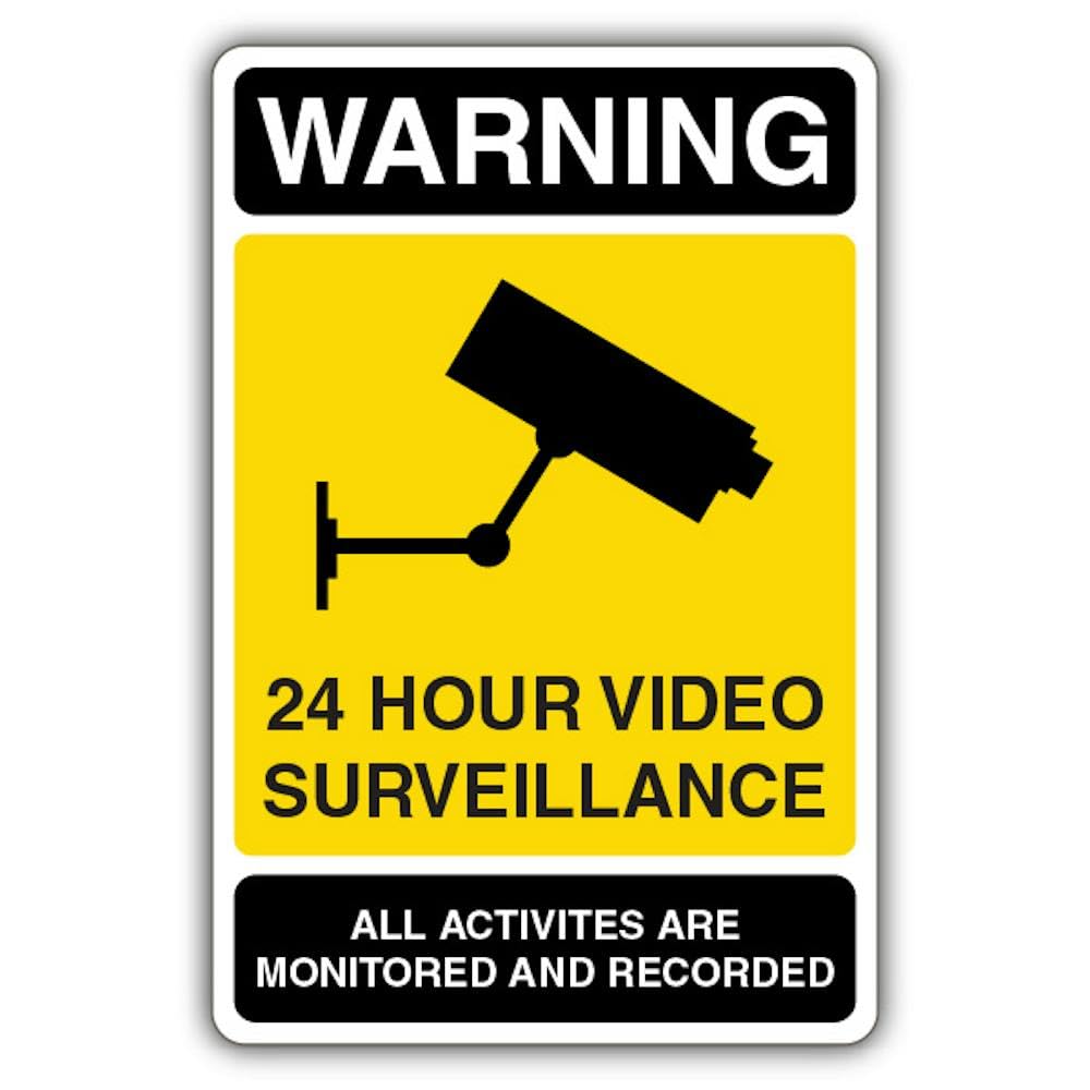 V Safety Warning 24Hr Video Surveillance All Activities Monitored And Recorded Safety Sign - 300 x 450 mm - RA1 Reflective 3mm Aluminium Composite