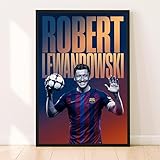 Lewandowski Poster, Famous Soccer Player Posters, Robert Lewandowski Posters For Boys Bedroom, Soccer Wall Art, Gift for Fan Football, Robert Lewandowski Wall Art, Living Room Sport Room Gift for Fan Football - 12x18 Inches