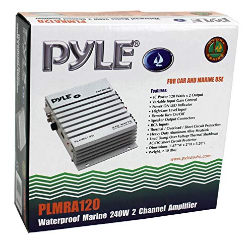 Image of Pyle PLMRA120 Hydra Series Waterproof 240-Watt 2-Channel Marine Class AB Amp