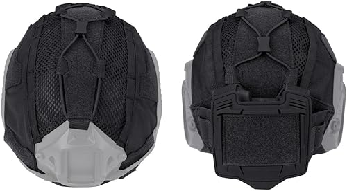 Miniatura 2 de IDOGEAR - Funda táctica para casco con bolsa trasera para batería para casco rápido, tamaño ML y LXL equipo militar de paintball de caza, nailon 500D