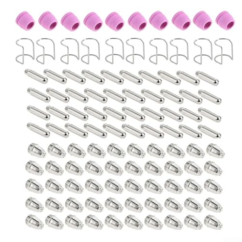 Kit de 100 piezas de consumibles de corte de plasma para cortadores de plasma SG-55, para AG-60, WSD-60, CUT-60, LGK-60, CUT50P, ICUT60, incluye boquillas, electrodos, C