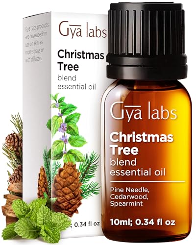 Gya Labs Christmas Tree Essential Oils Blends - 0.34 Fl Oz - for Diffuser Home Humidifier Aromatherapy and DIY Candle Making Scents