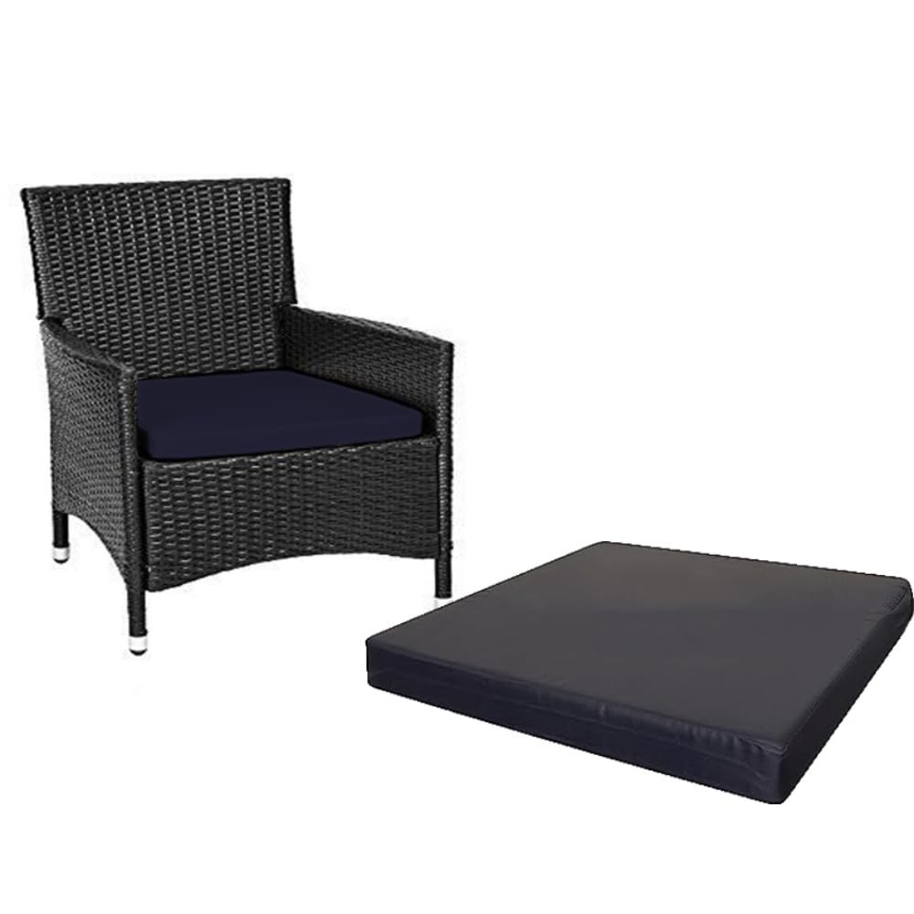A ATH COLLECTION Waterproof Patio Chair Cushion Seat Pads Rattan Furniture | Water Resistant Patio Padding | Comfy & Lightweight Garden Furniture Cushions Pad, ALL-PURPOSE Use (20"x20"x2", Navy Blue)