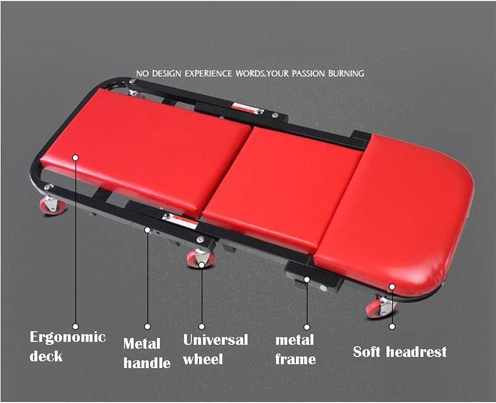 ARCH Folding Creeper and Seat, Car Repair Lying Board,2-in-1 Crawler & Stool Seat Garage Workshop with Fixed Pin and Flexible Universal Runner, Car Creeper for Home
