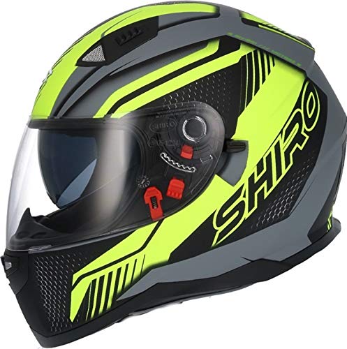  Shiro CASCO SH 881 SV MOTEGI GRIGIO E GIALLO FLUOR (XL)
