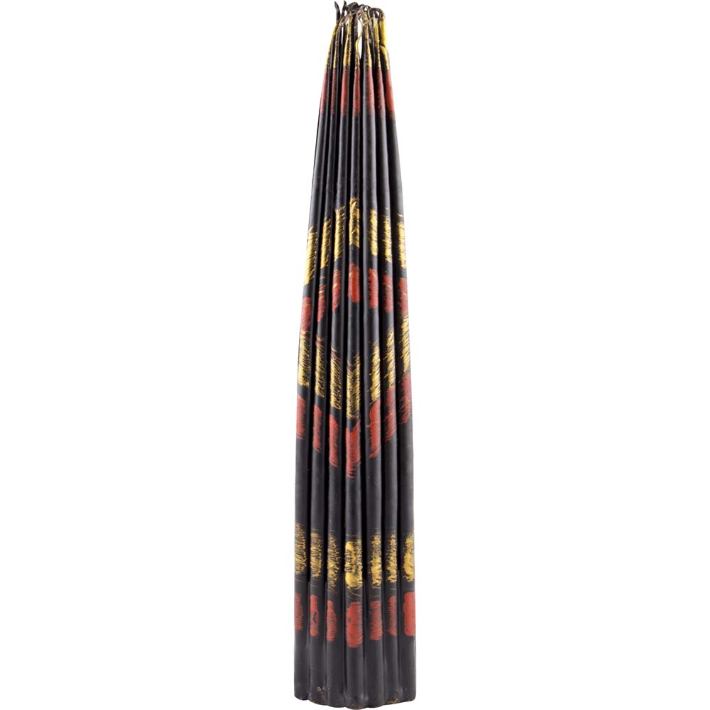 Diveevo Jerusalem Candles Made of Beeswax - 33 pcs in a Bundle I Ritual Candles L-9.4 in Ø-1.97 in Dipped in Wax I Beeswax Candles in Black