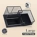 M&G Mesh Pen Holder Desk Organizers Pencil Holder for Desk Black, 3 Compartments Metal Office Supply Organizer with Sticky Notes Holder for School Home Office