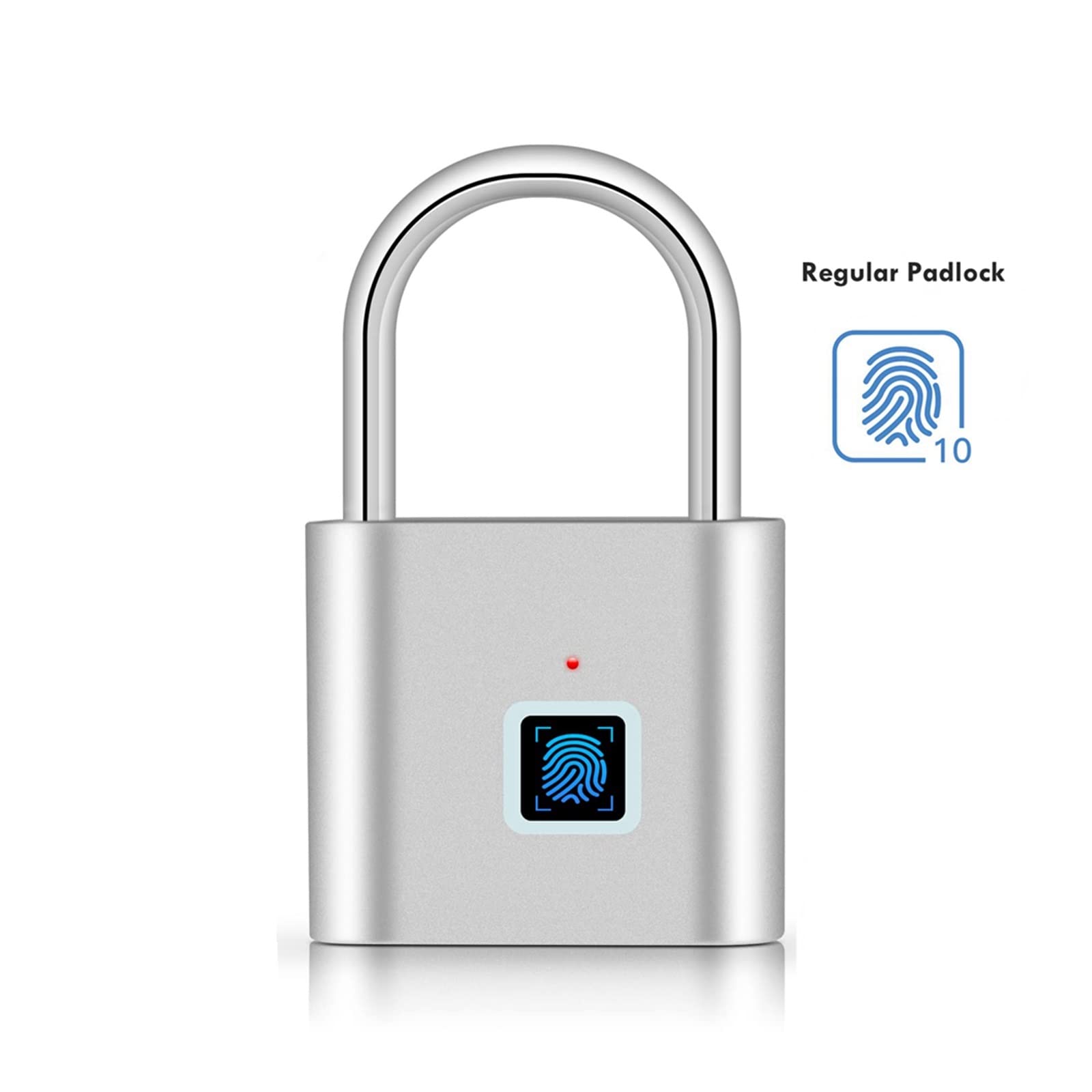 Candado sin llave con huella dactilar, La aplicación biométrica de la aleación del cinc del candado elegante recargable de la huella dactilar del USB desbloquea IP65 multicolor(Matte Black)