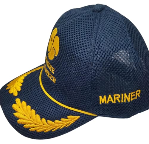 Image of Adjustable Caps | Uniform Accessory | Free Size Unisex Hat | Baseball Hats | Durable & Lightweight Comfortable Cap | Hat with Gold Embroidery Merchant Navy Cap
