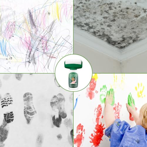 DAJASD 500g Wandfarbe Ausbessern Weiß, 2 in 1 Wandreparatur RollbüRste, Ausbesserungsfarbe Weiss Roller mit Wandreparaturpaste, SOS Wandfarbe Weiß Roller für Graffiti Kratzer Flecken Risse