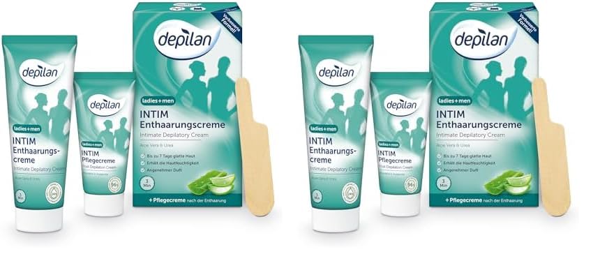 Intim Enthaarungscreme Männer Frauen depilan · extra sanfte Haarentfernung Intimbereich · 75ml+30ml Pflegecreme (Packung mit 2)