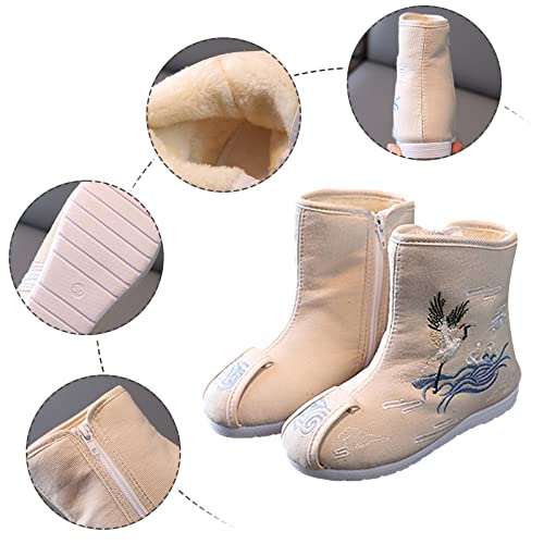 Qvkarw Sapatos de tecido para meninos sapatos bordados para meninos sapatos Hanfu botas ano novo chi