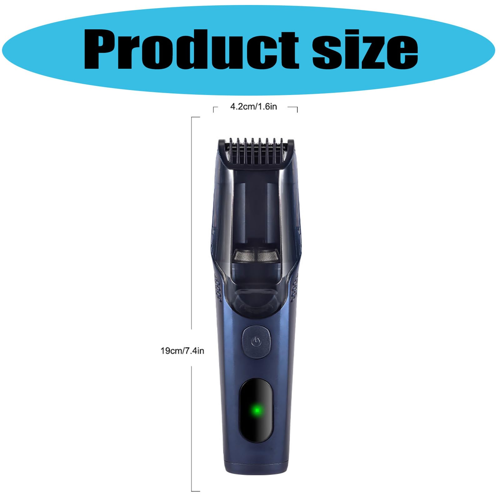 Tagliacapelli elettrico in acciaio inossidabile Manico ergonomico Design antiruggine Trimmer per capelli per uso domestico Gancio di stoccaggio facile taglierina automatica di aspirazione