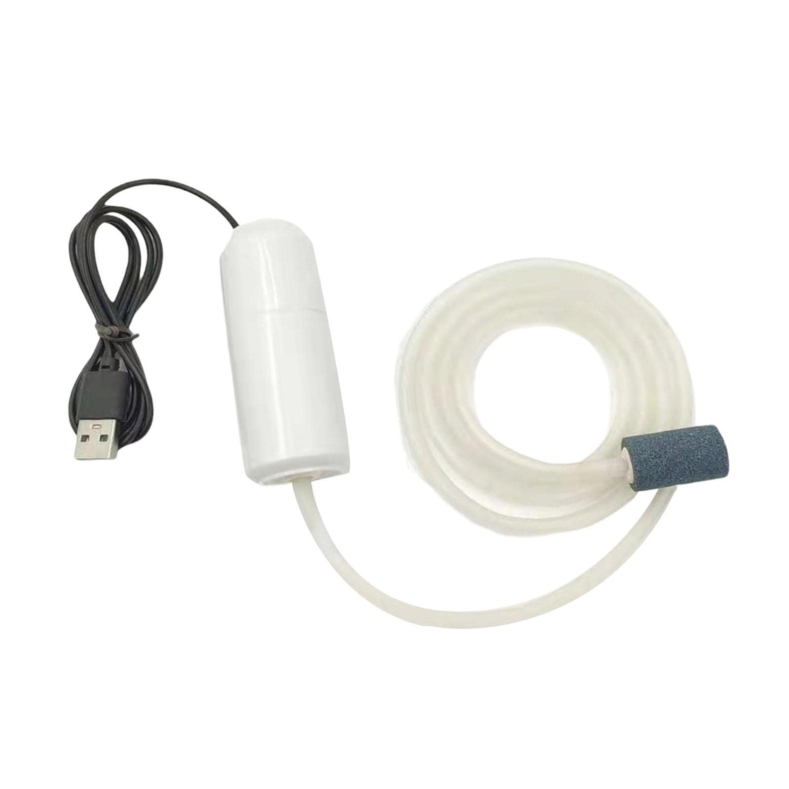 Folpus Bomba de Aire para Acuario, Bomba para Tanque de Peces, pequeña Bomba de aireador USB de Ahorro de energía de Aire para Estanque, Acuario, Blanco