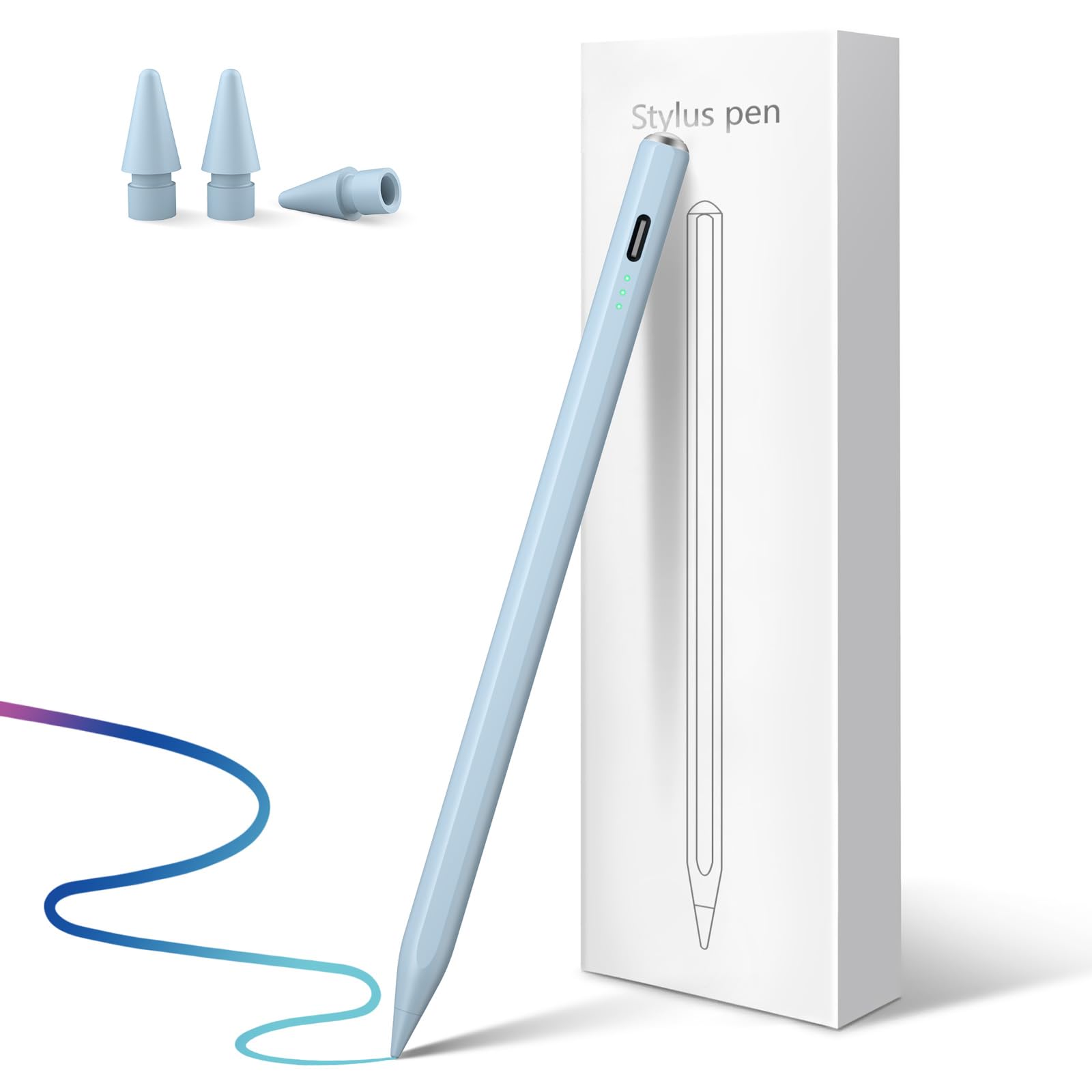 Stylus Pen for iPad 2025-2018 with 13 mins Fast Charge,Tilt Sensor Palm Rejection Pencil for iPad 10/9/8/7/6th,11th A16,Air 11/13" M2/M3,Pro 11/13" M4,Pro 12.9",Air 5/4/3,Mini 7/6/5