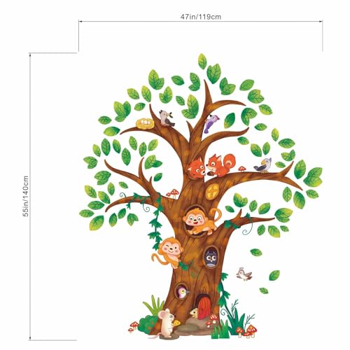 Vinilos Decorativos Árbol con Animales para Niños miniatura 4