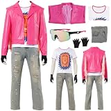 Garrett Cosplay Costume 2025 Movie Cosplay Garrett Costume Pink Coat Full Set Halloween(M)