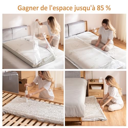 Esoes Large Vacuum Storage Bags, 2 Pack 240x120cm Mattress Vacuum Bag, Vacuum Bags for Storage Mattresses Duvets, and More - Image 4