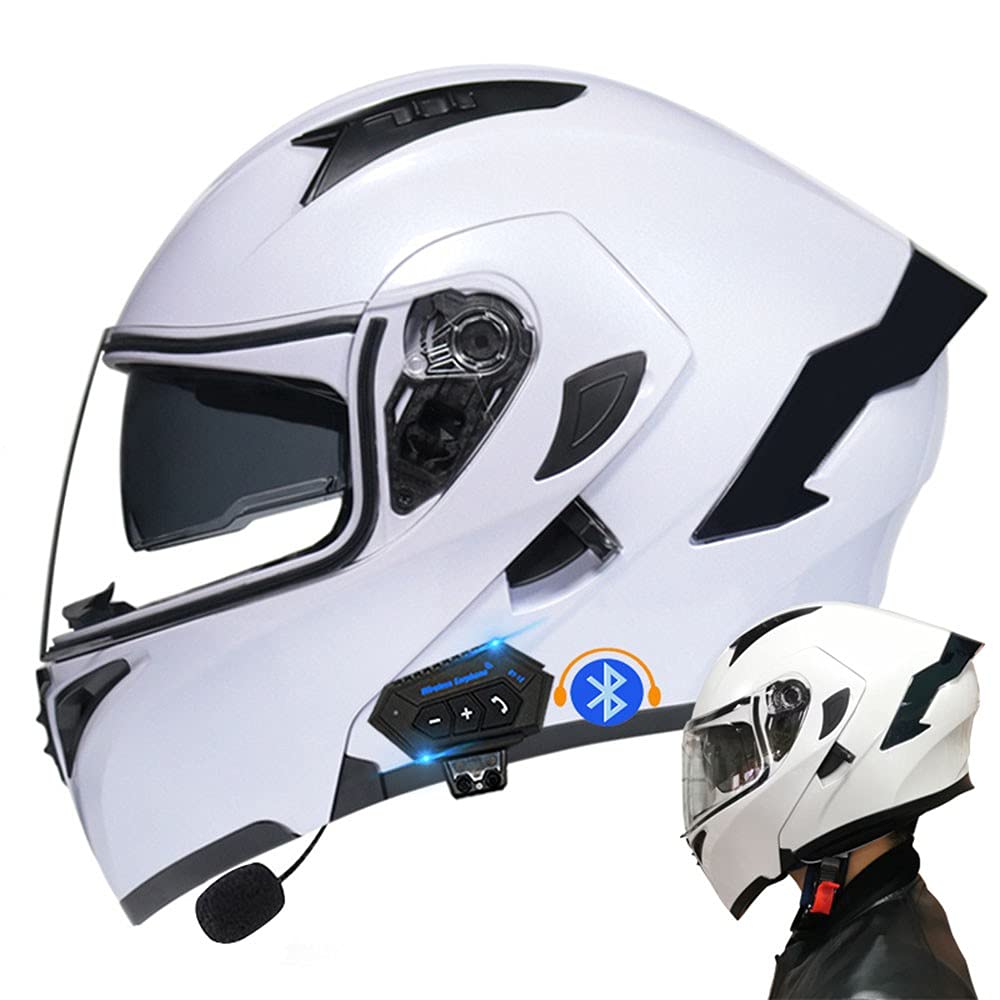 CNNGU Casco De Moto Modular Bluetooth Integrado, con Doble Visera Cascos De Motocicleta, Casco Integral ECE Homologado, para Mujeres Y Hombres, Transpirable Y Cómoda — view 14