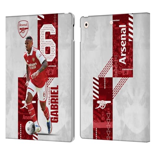 Étui portefeuille iPad 10.2 Arsenal FC Gabriel Magalhães en cuir solide