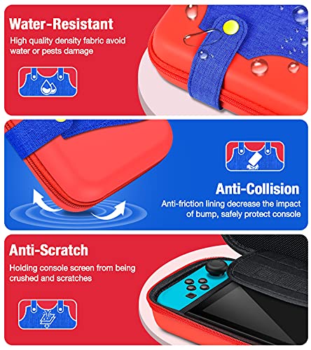 Switch Case, Switch Carrying Case Compatible With Nintendo Switch & Switch Oled Console, Portable Hard Shell Travel Storage Switch Carrying Case For Switch Accessories & Games, Red Switch Game Case #TOP2