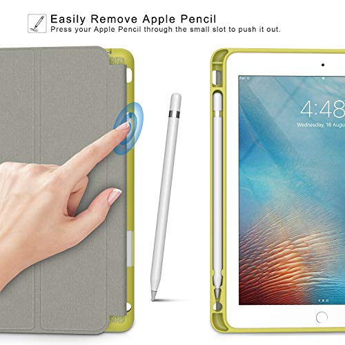 Soke Ipad 9.7 2018/2017 Case With Pencil Holder, Smart Ipad Case Trifold Stand With Shockproof Soft Tpu Back Cover And Auto Sleep/Wake Function For Ipad 9.7 Inch 5Th/6Th Generation, Light Green #TOP3