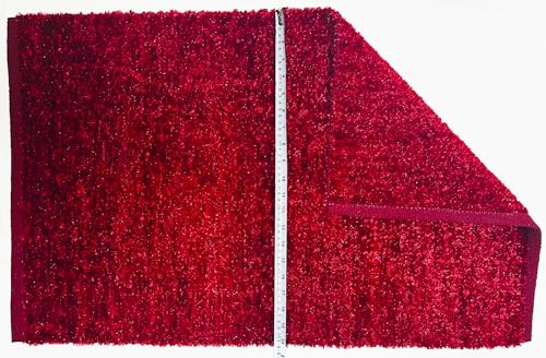 Image of House2Home Feather Cotton Blend Door Mat | 2Pc. Combo | 50x80cm | Side Binding - Available in 8 Colors (Cherry)