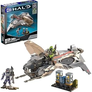 Mega Halo Action Figure Building Toy, UNSC Arctic Burn Wasp with 342 Pieces and 2 Poseable Figures, for Collectors
