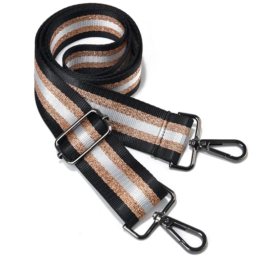 Image of LVYOUME Purse Strap Silver Hardware Wide Bag Straps Replacement Crossbody Adjustable Shoulder Strap for Purses