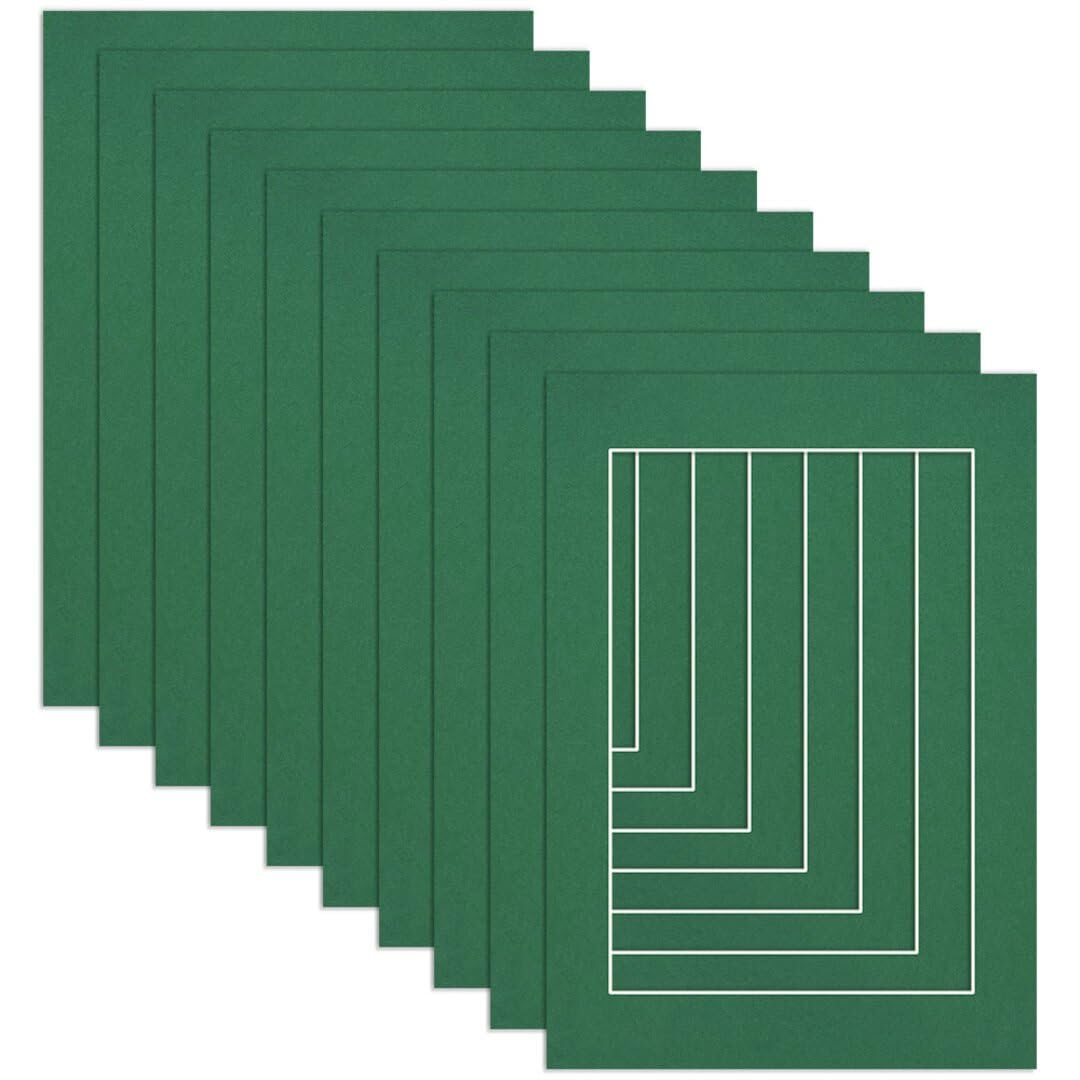 Procut Global A4 Emerald Picture Mounts to Fit 9x6" Aperture - Precision Cut Cardboard Photo Mount - Ideal for Frames, Prints, Artwork & Certificates - Sizes & Colours Available - 10 Pack
