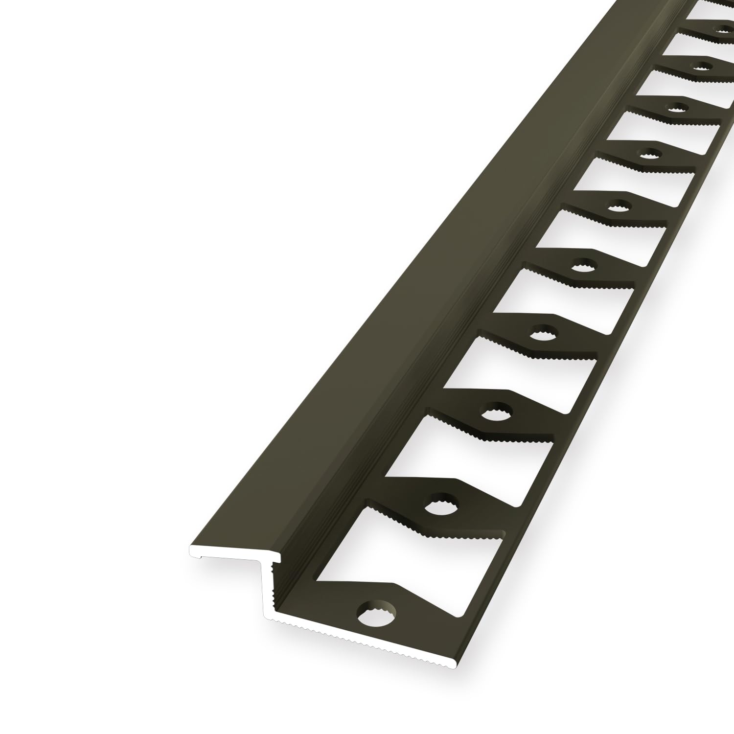 Rampenprofil Anpassungsprofil 8 x 11 x 2500 mm Einfasshöhe 6-8 mm Ausgleichsprofil Aluminium Höhenausgleichsprofil Geschlossen Gestanzt Metallprofil Bronze Küberit