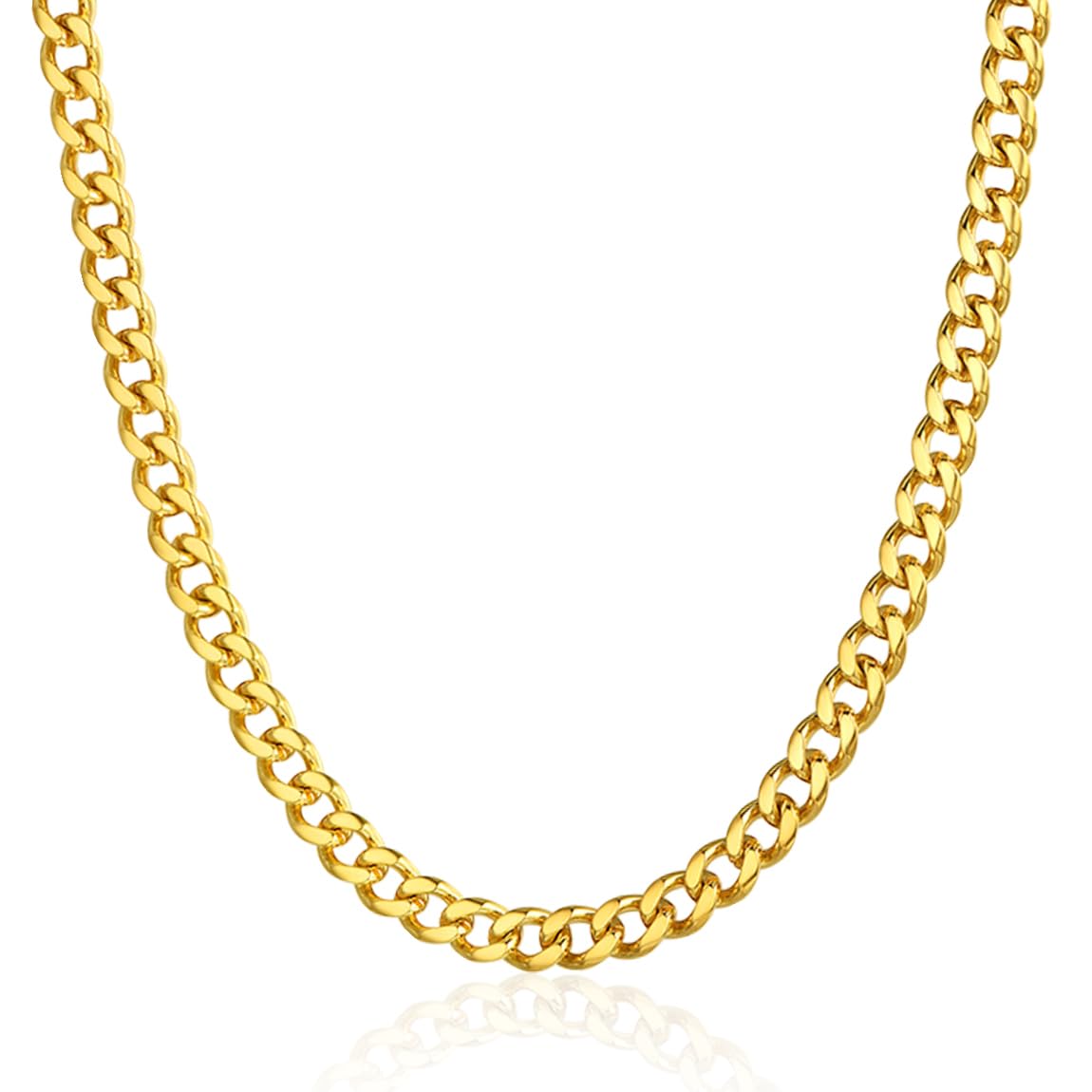 ChainsPro Men Chunky Miami Cuban Chain Necklace, Custom Available, 6/9/14mm Width, 18/20/22/24/26/28/30inch Length, Gold Plated/Stainless Steel/Black-with Gift Box