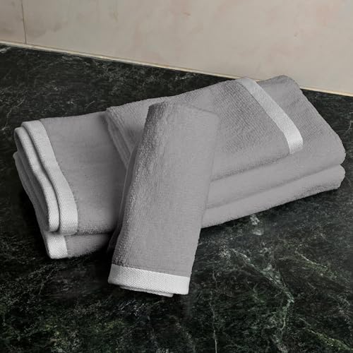 Image of Divine Casa Premium Cotton Face & Hand Towel Set - 500 GSM Soft, Skin-Friendly Bath Towels for Home & Travel Essentials - Pack of 4