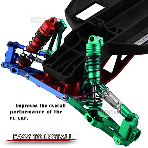 Rcmyou Rc Alloy Big Bore Rc Shock & Stainless Steel Drive Shaft Axles Cvd Upgrades Part For 1/10 Rustler Vxl 2Wd,Slash Vxl 2Wd, Stampede Vxl 2Wd,Hoss Vxl 2Wd,W/Wheel Hex,Blue #TOP5