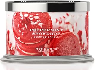 + Co. Pepperming Snowdrop scented candle 18 oz 4 Wick - Notes of Frosty Peppermint, Candied Mint, Sugar Crystals, Vanilla Bean