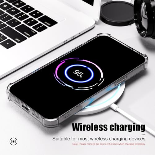 Image of AKABEILA Case for iPhone 14 Clear Cute Phone Case Soft TPU Wallet Case Slim Bag Cover Shockproof with Card Slot Holder
