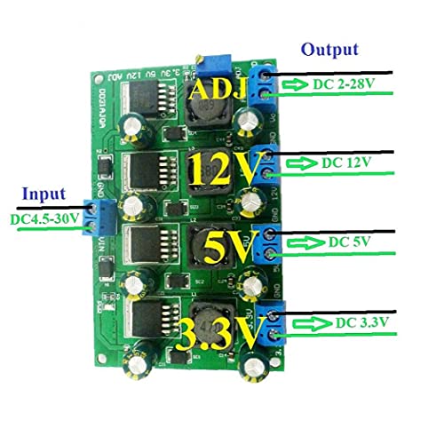 Stap Down Board Multi-Channel Power Module 3A Instelbare uitgang 3.3V 5V 12V Buck Converter voor Voltage Verminderde… - Image 3