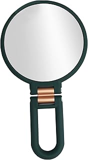 dsfen 10X/15X Magnifying Handheld Mirror Folding Handle Double-sided Portable Travel Magnified Hand Mirror Pedestal Makeup Mirror