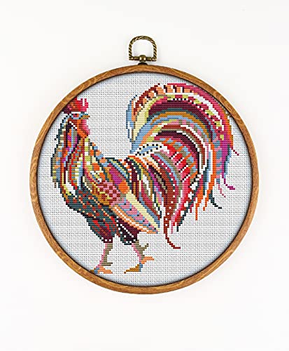 Awesome Pattern Studio Mandala Rooster #K275 Embroidery Kit | Funny Animals Cross Stitch Patterns | Embroidery Kits | Needlepoint Kits | Cross Stitch Embroidery | Cross Designs