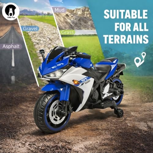 Image of LITTLE PUP Battery Operated Ride-On Bike for Kids with Lights, Music & Realistic Driving Experience - Stylish Design