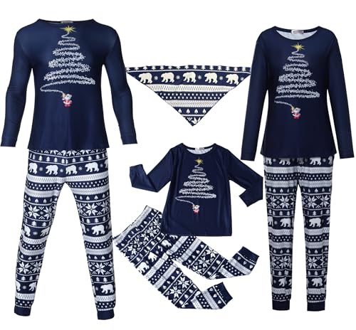 ENJOYNIGHT Matching Family Christmas Pajamas Set Soft Long Sleeve Xmas Sleepwear Print Pjs Matching Sets2