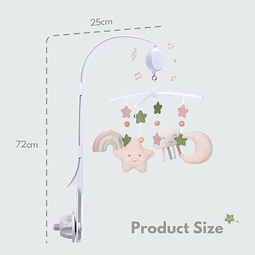 Miniatura 6 de Crib Mobile 35 Lullaby Muisc, móviles de algodón para cunas y Pack N Play, fácil de instalar, juguetes colgantes de animales de peluche, niños y