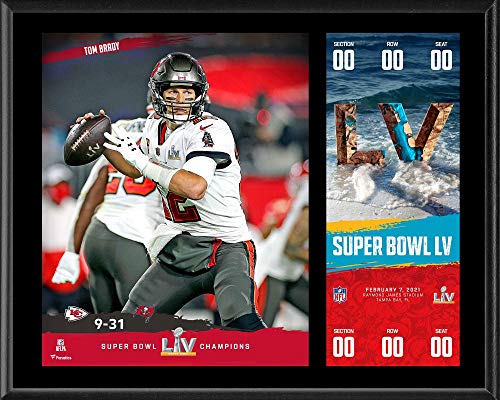 Tom Brady Tampa Bay Buccaneers 12'' x 15'' Super Bowl LV Champions Sublimated Plaque with Replica Ticket - NFL Player Plaques and Collages