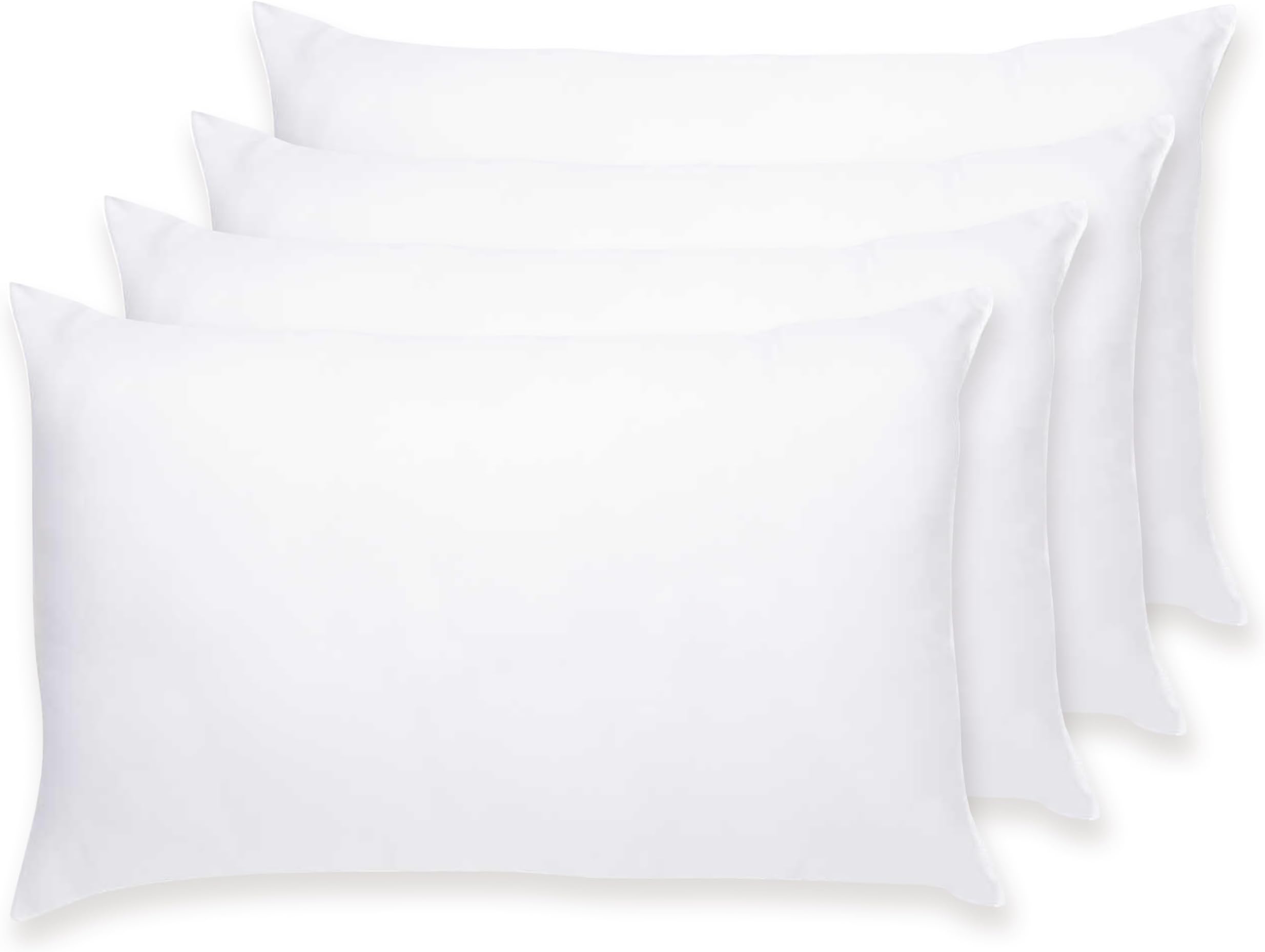 Rayyan Linen 4 Pack Pillow Cases 100% Egyptian Cotton 200 Thread Counts 50 x 75 cm (White)
