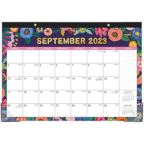 Desk Calendar 2023-2024 - 2023-2024 Desk Calendar, Jul. 2023 - Dec. 2024, 16.8" x 12", 18 Months Desk Calendar with To-Do List & Notes, Corner Protectors, Large Blocks, Perfect for Planning - Colorful Cover