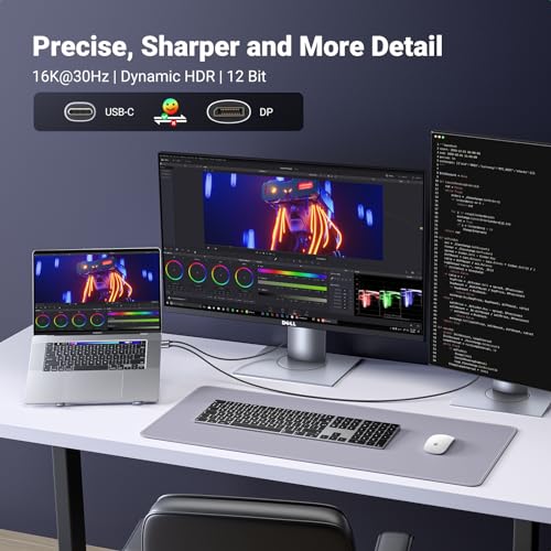 UGREEN 16K@30Hz Unidirectional USB C to DisplayPort 2.1 Cable 1M 8K 120Hz 4K 240Hz HDR Type C Thunderbolt 4/3 Compatible with MacBook Dell XPS Odyssey iPad Pro Air Surface iPhone 16/15 Series Galaxy - Image 5