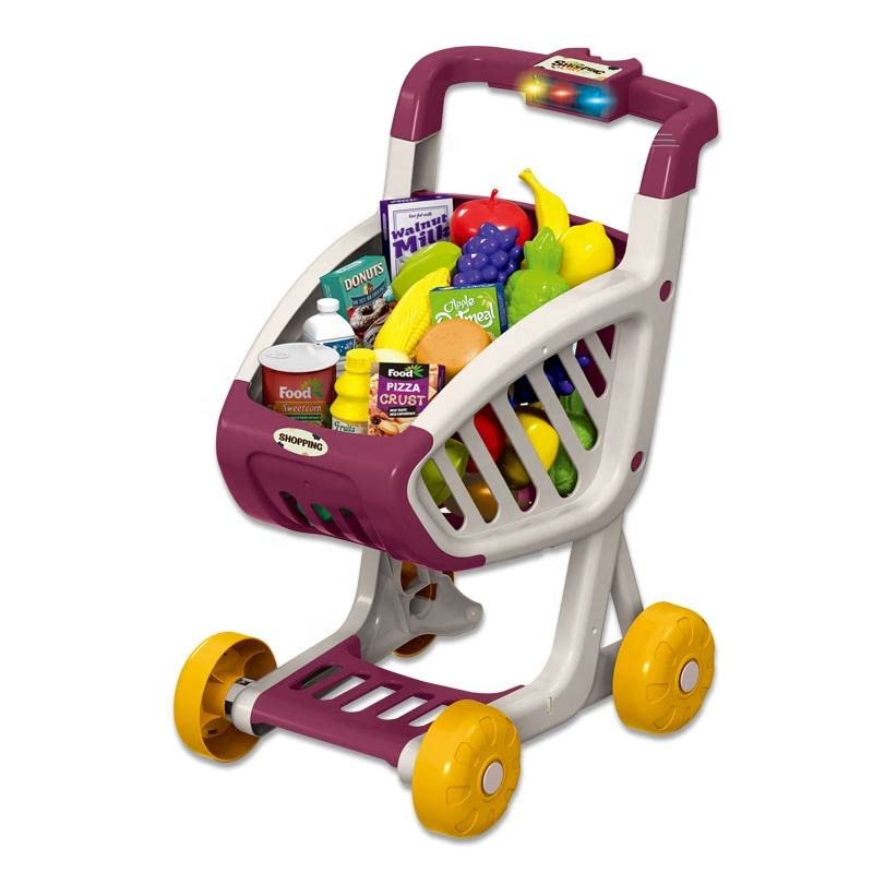 BLiSS HUES™ Shopping Cart Trolley for Kids Groceries 41 Food Fruit Vegetables| Pretend Play Food Role | Play Educational Toy Play Kitchen Toys Store Playset (B0BWPKT5XT) Amazon Price History, Amazon Price Tracker