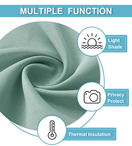 RYB HOME Room Darkening Kitchen Curtains 54 inch Length, Durable Privacy Window Drapes Thermal Insulated Panels Farmhouse Decor for Bedroom Studio Bathroom, W 42 x L 54 inches, Set of 2, Aqua