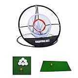 Portable 20” 4 in 1 Golf Training Set, With Driving Mat, Chipping Net And 6 Golf balls Hitting Aid Practice Indoor and Outdoor