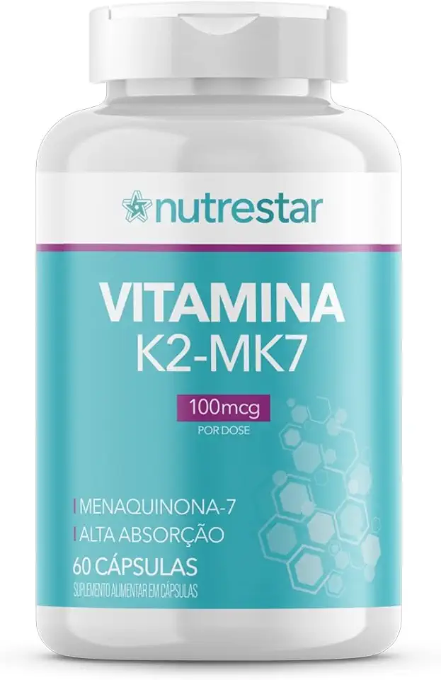 Vitamina K2 MK7 100 mcg, Menaquinona-7, 60 Cápsulas